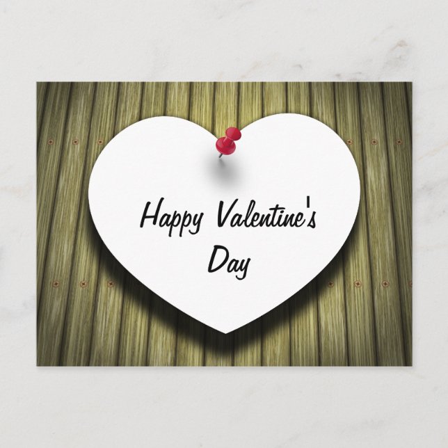 Valentine's Day Love Message Heart Holiday Postcar (Front)