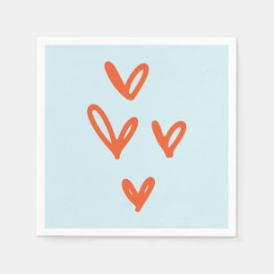 Valentine's Day Love Pastel Blue and Red Napkins