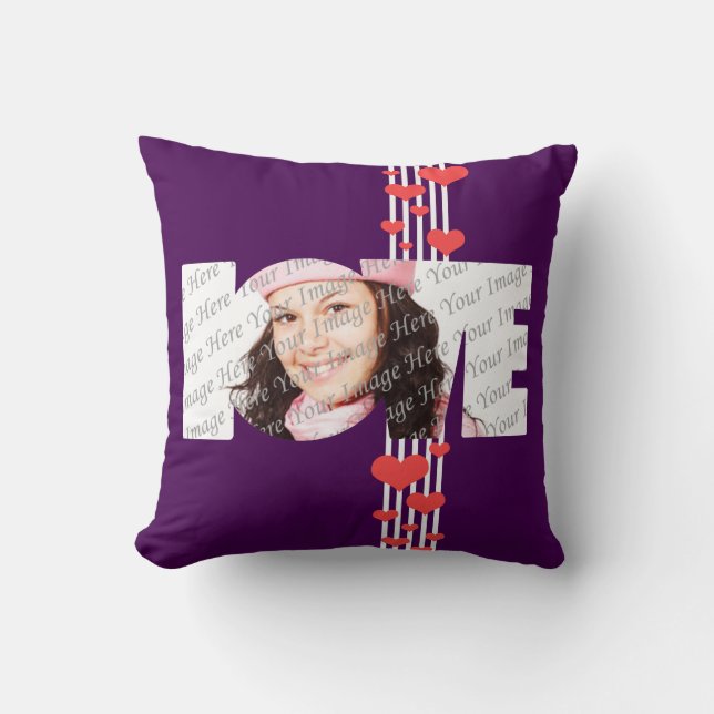 Valentine's Day Love Personalized Photo Pillow (Front)