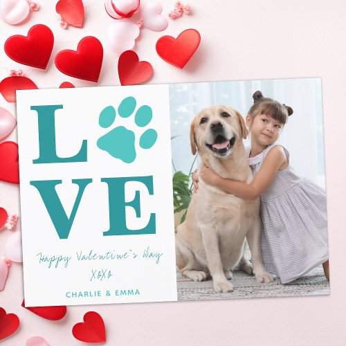 Valentines Day Love Pet Puppy Dog Photo Holiday Card