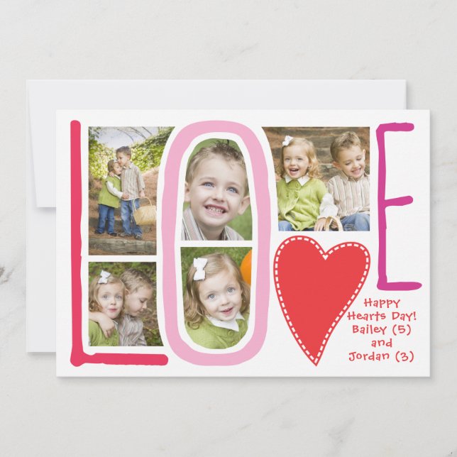 Valentine's Day Love Photo Collage Card (Front)