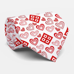 Valentine's Day Love Pink, Red and White Pattern Neck Tie