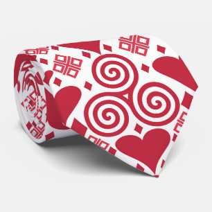 Valentine's Day Love Pink, Red and White Pattern Neck Tie