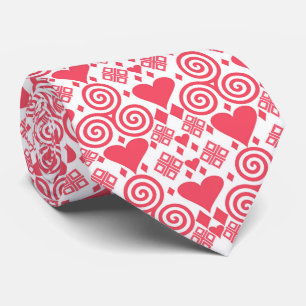 Valentine's Day Love Pink, Red and White Pattern Neck Tie
