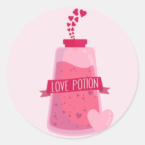 Valentines Day Love Potion Round Sticker