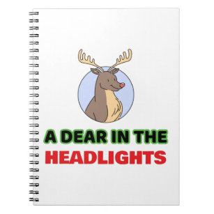 Valentines day love pun dear deer in the headlight notebook