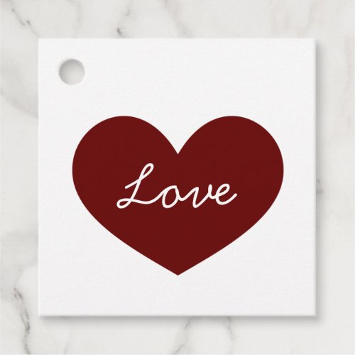 Valentines Day Love Red Heart Thank You Favor Tags