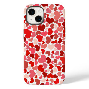 Valentines Day Love Red Hearts Case-Mate iPhone 14 Case