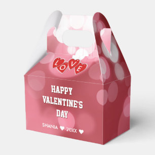 Valentine's Day Love Red Hearts Favor Boxes