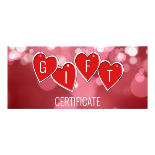 Valentines Day Love Red Hearts Gift Card