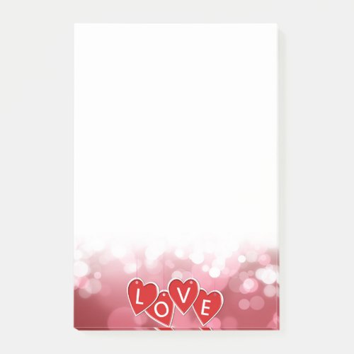 Valentines Day Love Red Hearts Post_it Notes