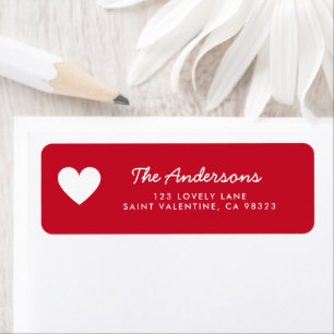 Valentine's Day Love Red Return Address Labels