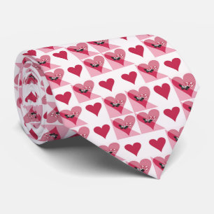 Valentine's Day Love Red White Pink Pattern Neck Tie