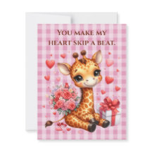Valentines Day Love Rose Bouquet Giraffe