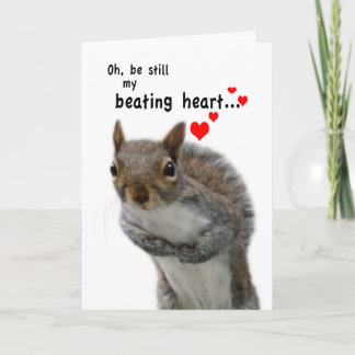 Valentine's Day Love Struck Squirrel Holiday Card