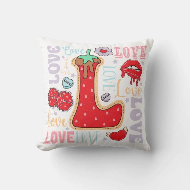 Valentine's Day Love Throw Pillow (Front)