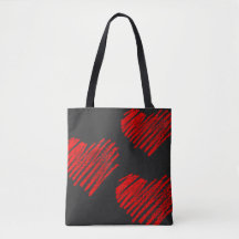 Valentines Day, Love Tote, Red Heart Bag