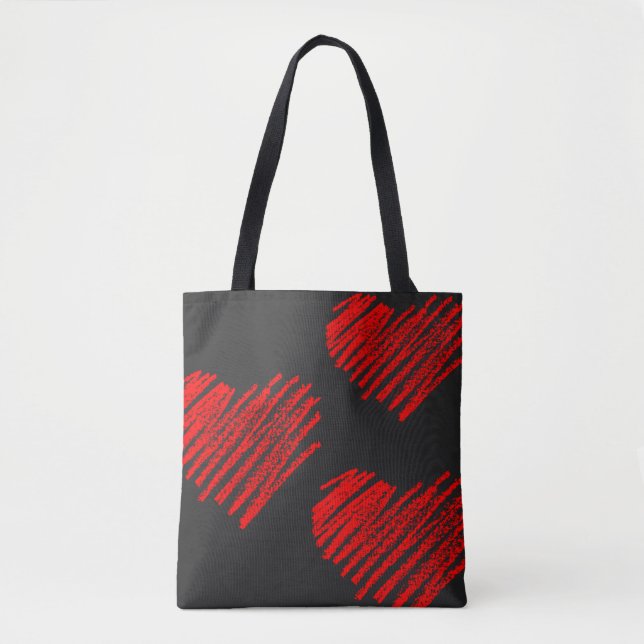 Valentines Day, Love Tote, Red Heart Bag (Front)