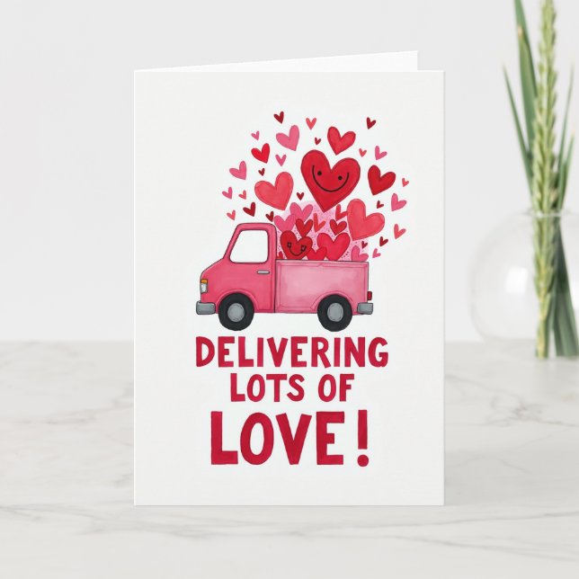 Valentines Day Love Truck Card (Front)