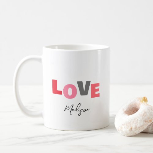 Valentines Day Love Typography Script Personalized Coffee Mug