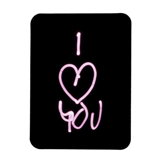 Valentines Day Love U Typographic Image Quote Art  Magnet (Vertical)