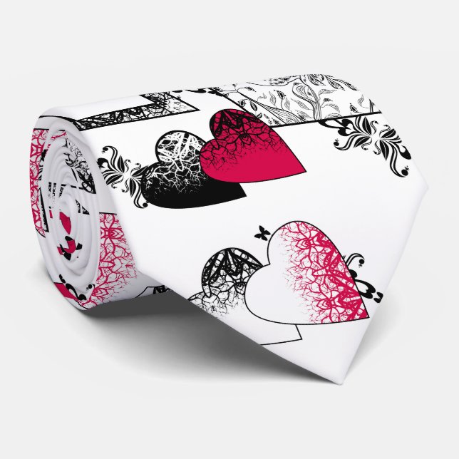 Valentine's day, love, wedding neck tie (Rolled)