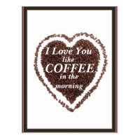 Valentine's Day love you like Coffee Postcard