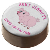 Valentine's Day Love You Pig Time Chocolate Covered Oreo (Angled)