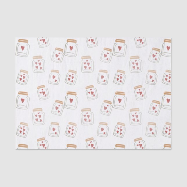 Valentine's Day Lovely Jars of Hearts  Tissue Paper (Front)