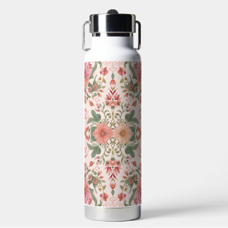 Valentine's Day, Lovely Pink Flowers Pattern  Water Bottle