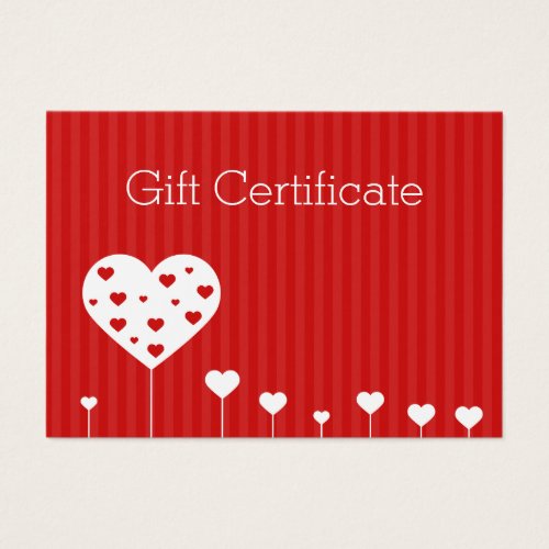 Valentines Day Lovely Red White Hearts Gift Card
