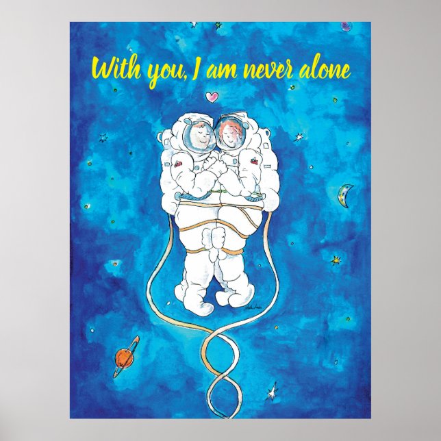 Valentine's Day Loving Astronauts Couple Poster (Front)