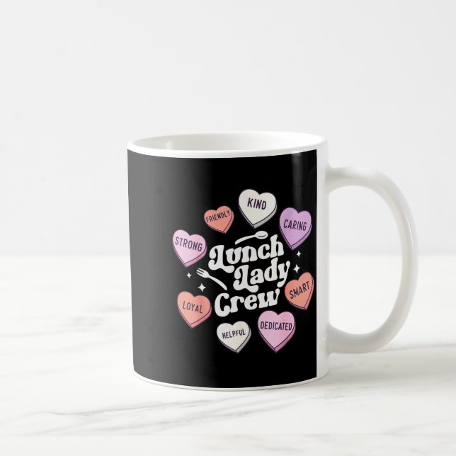 Valentines Day Lunch Lady Groovy Cafeteria Squad H Coffee Mug (Right)