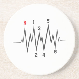 Valentines Day Manual Gear Stick Shift Heart Pulse Coaster