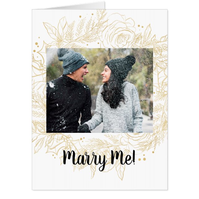 Valentines Day Marry Me Proposal Couples Photo Card (Front)