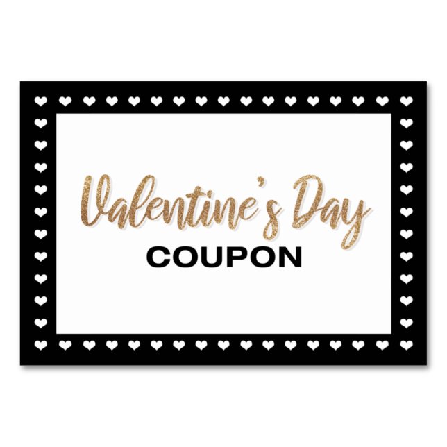 Valentine's Day Massage Love Coupon Couple Gift Table Number Zazzle