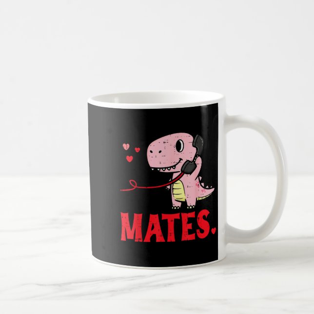 Valentines Day Matching Soulmates Mates Dino Coupl Coffee Mug (Right)