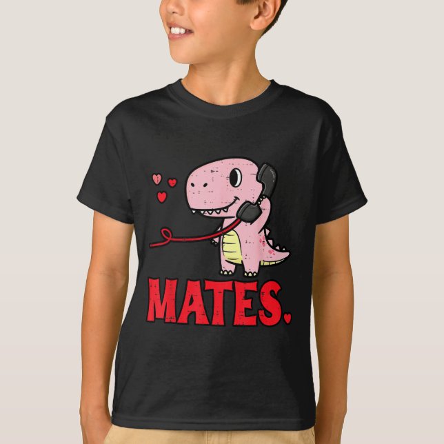 Valentines Day Matching Soulmates Mates Dino Coupl T-Shirt (Front)