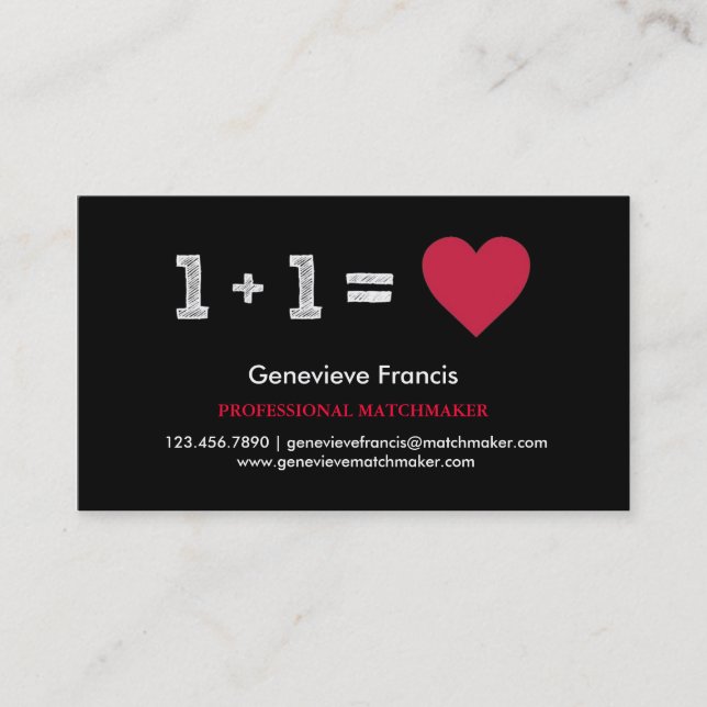 Valentine's Day Matchmaker Business Card (Front)