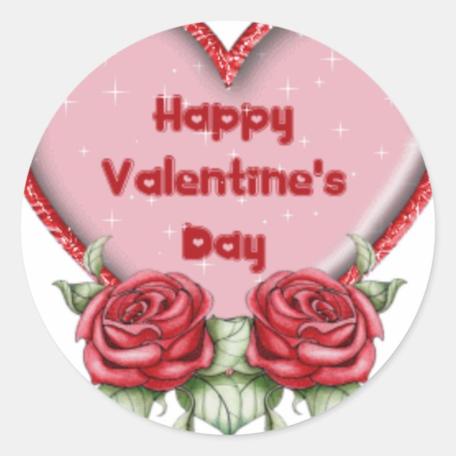 Valentines day material classic round sticker (Front)