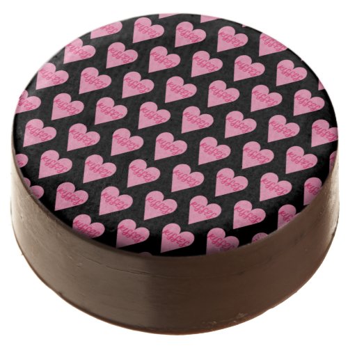 Valentines Day Minamilist Pink Kisses Candy Hearts Chocolate Covered Oreo