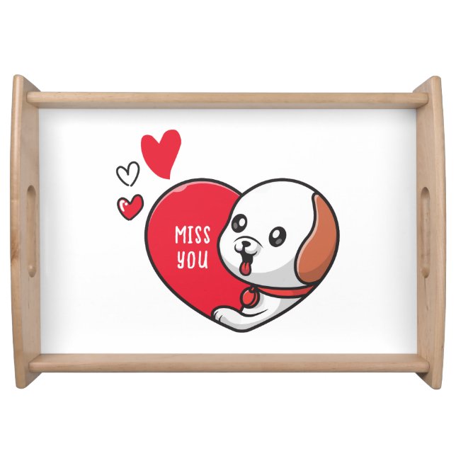 Valentine's Day, Miss you Serving Tray (Front)
