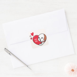 Valentine's Day, Miss you Square Sticker