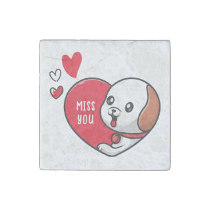Valentine's Day, Miss you Stone Magnet
