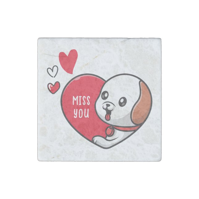 Valentine's Day, Miss you Stone Magnet (Front)