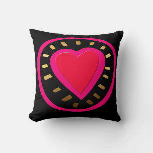 Valentine's Day Modern Pink Heart 1 Pillow