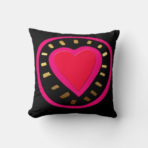 Valentines Day Modern Pink Heart 1 Pillow