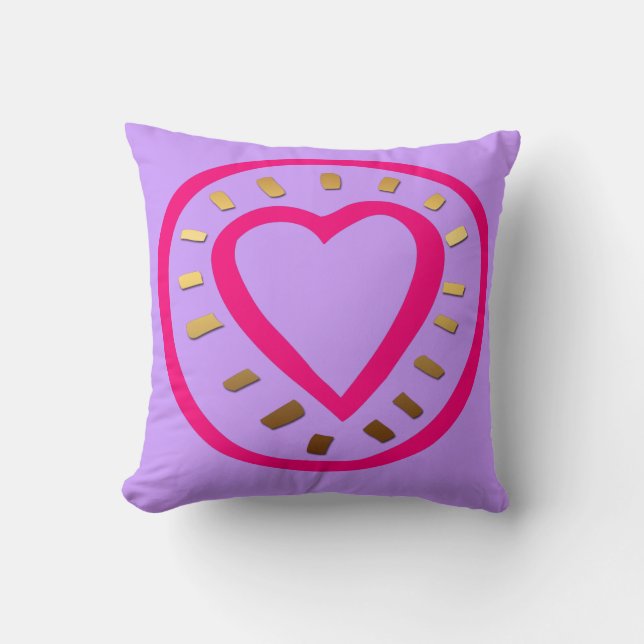 Valentine's Day - Modern Pink Heart 2 Pillow (Front)