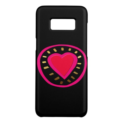 Valentines Day Modern Pink Heart Black Samsung C Case_Mate Samsung Galaxy S8 Case