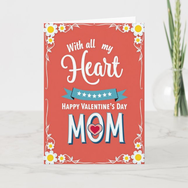 Valentines Day Mom Daisy Card (Front)